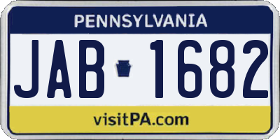 PA license plate JAB1682