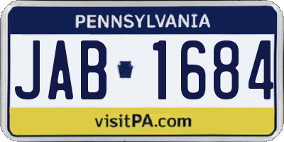 PA license plate JAB1684