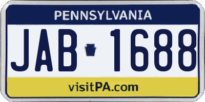 PA license plate JAB1688