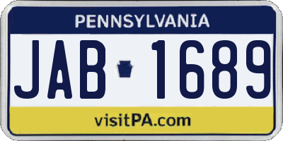 PA license plate JAB1689