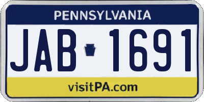 PA license plate JAB1691