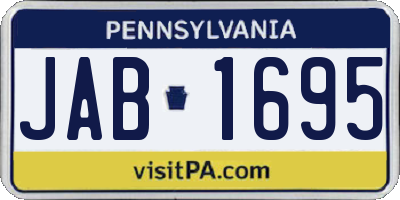 PA license plate JAB1695