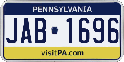 PA license plate JAB1696