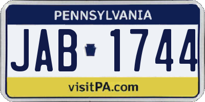 PA license plate JAB1744