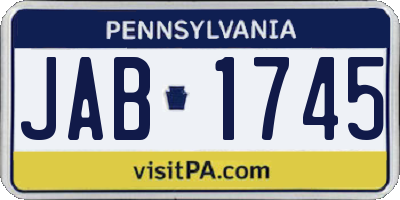 PA license plate JAB1745