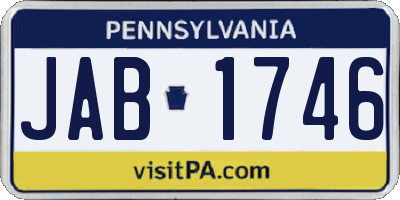 PA license plate JAB1746