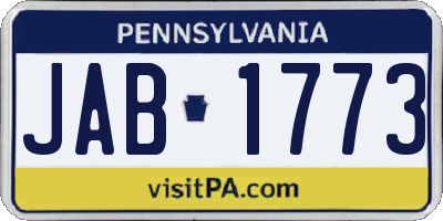 PA license plate JAB1773