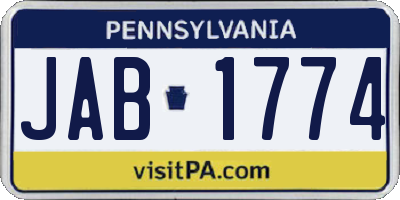 PA license plate JAB1774