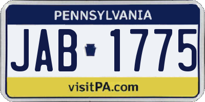 PA license plate JAB1775