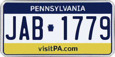 PA license plate JAB1779