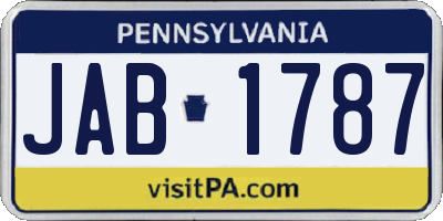 PA license plate JAB1787