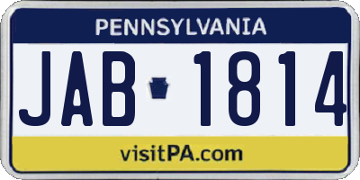 PA license plate JAB1814