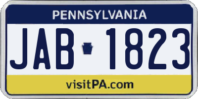 PA license plate JAB1823