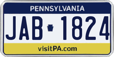 PA license plate JAB1824