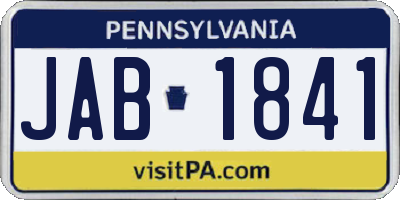 PA license plate JAB1841