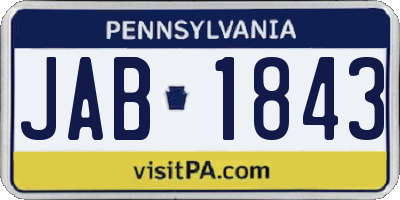 PA license plate JAB1843