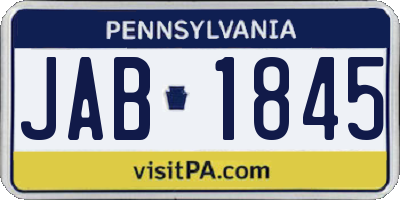 PA license plate JAB1845