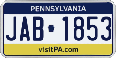 PA license plate JAB1853