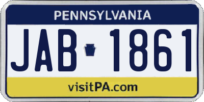 PA license plate JAB1861