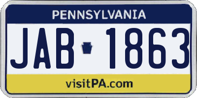 PA license plate JAB1863