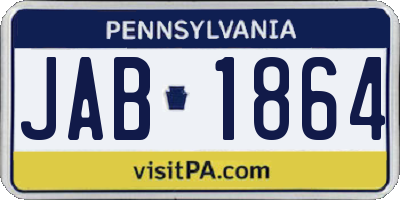 PA license plate JAB1864