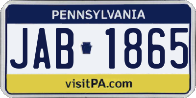 PA license plate JAB1865