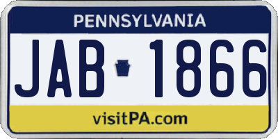 PA license plate JAB1866