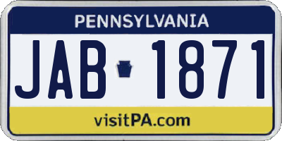 PA license plate JAB1871