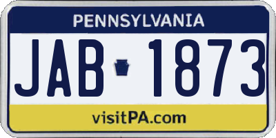 PA license plate JAB1873