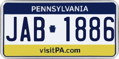 PA license plate JAB1886