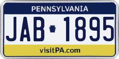 PA license plate JAB1895