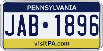 PA license plate JAB1896