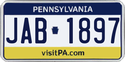 PA license plate JAB1897