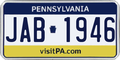 PA license plate JAB1946