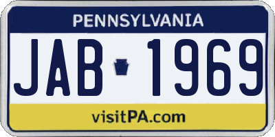 PA license plate JAB1969