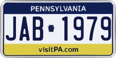 PA license plate JAB1979