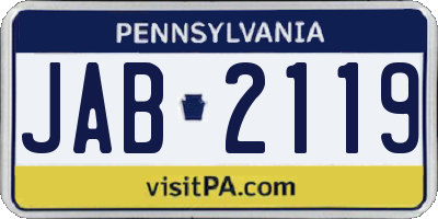 PA license plate JAB2119