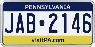 PA license plate JAB2146