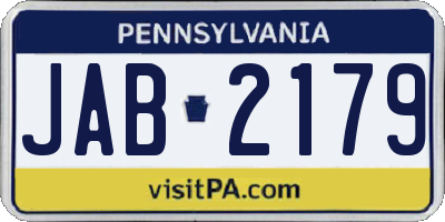 PA license plate JAB2179