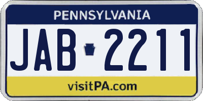PA license plate JAB2211