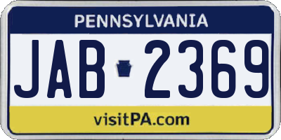 PA license plate JAB2369