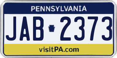PA license plate JAB2373