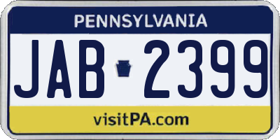 PA license plate JAB2399