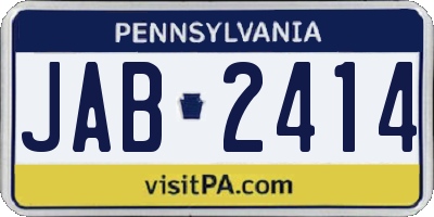 PA license plate JAB2414