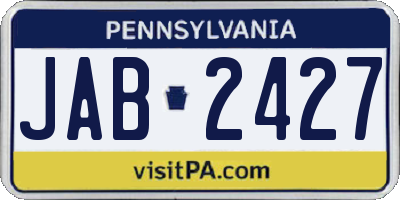 PA license plate JAB2427