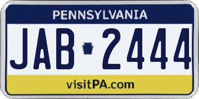 PA license plate JAB2444