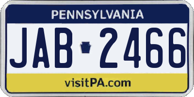 PA license plate JAB2466