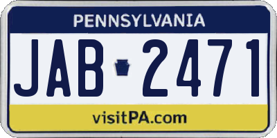PA license plate JAB2471