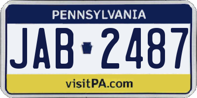 PA license plate JAB2487