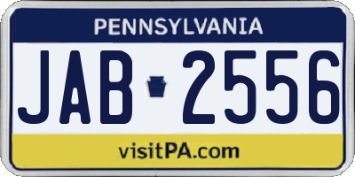 PA license plate JAB2556